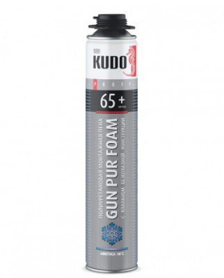 Пена полиуретановая монтажная профессиональная KUDO PROFF 65+ Arktika -18 1000 мл KUPP10W65+ 