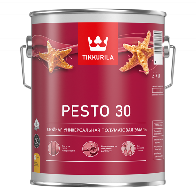 Краска EURO PESTO 30 C полуматовая 2,7л