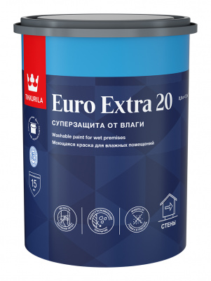 Краска для влажных помещений EURO EXTRA 20 A полуматовая  0,9л