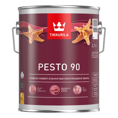 Эмаль PESTO 90 A высокоглянцевая 2,7л/3 кг. (краска алкидная универсальная)