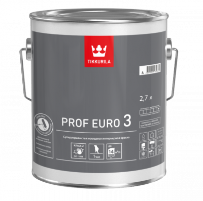 Краска интерьерная PROF EURO 3 A глубокоматовая 2,7л