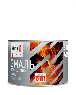Эмаль термостойкая KUDO PROFF, серебристая  0,4 кг 