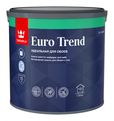 Краска для обоев и стен EURO TREND A матовая 2,7л/3,5 кг.